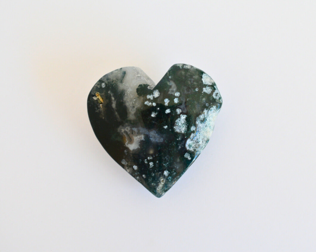 Green Moss Agate - Heart