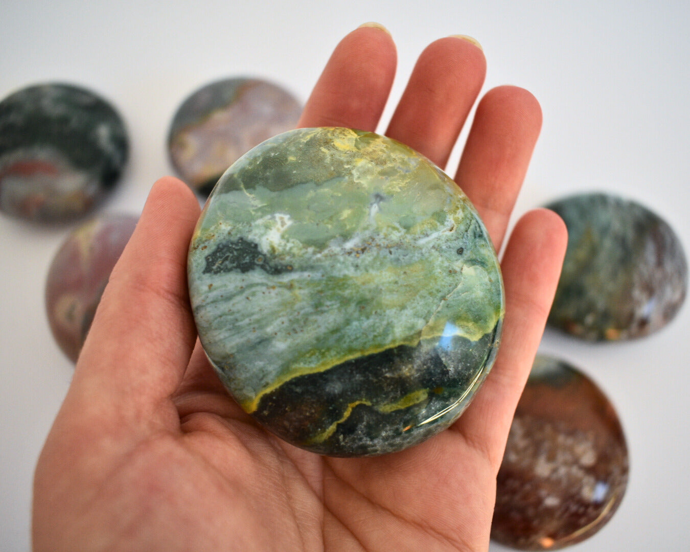 Ocean Jasper - Palm Stone - Large