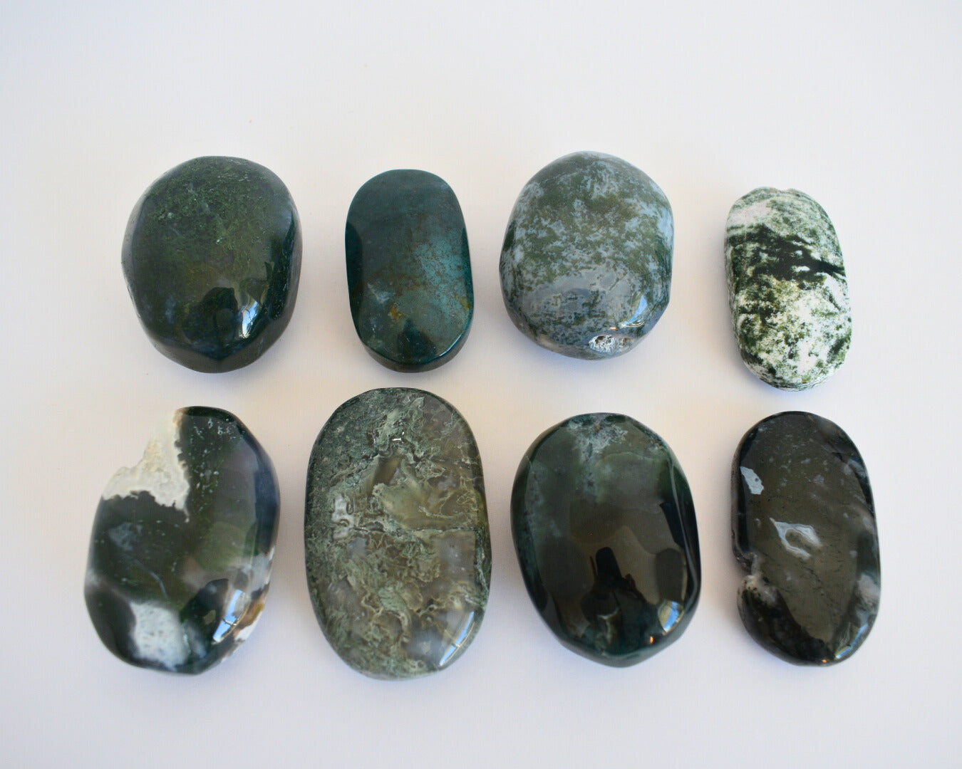 Green Moss Agate - Palm Stone