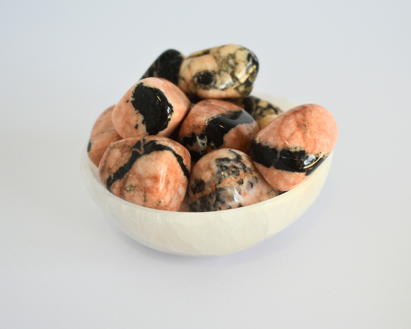 Pink and Black Zebra Jasper - Tumble Stone