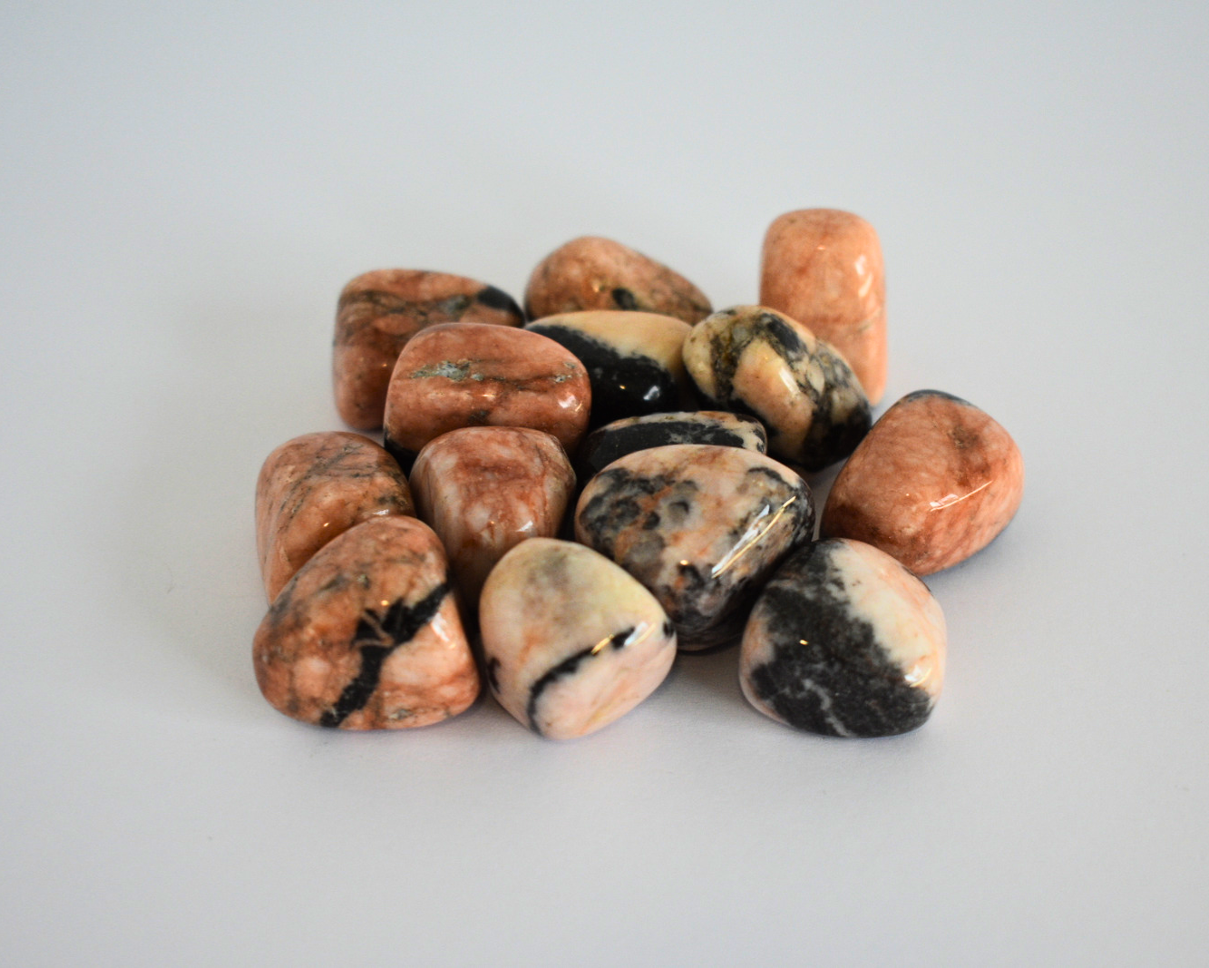 Pink and Black Zebra Jasper - Tumble Stone