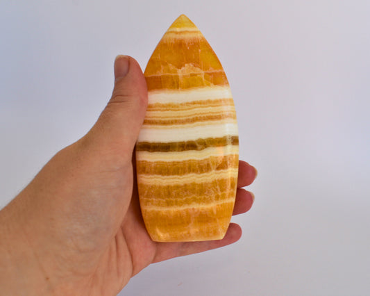 Honey Calcite - Palm Stone Point