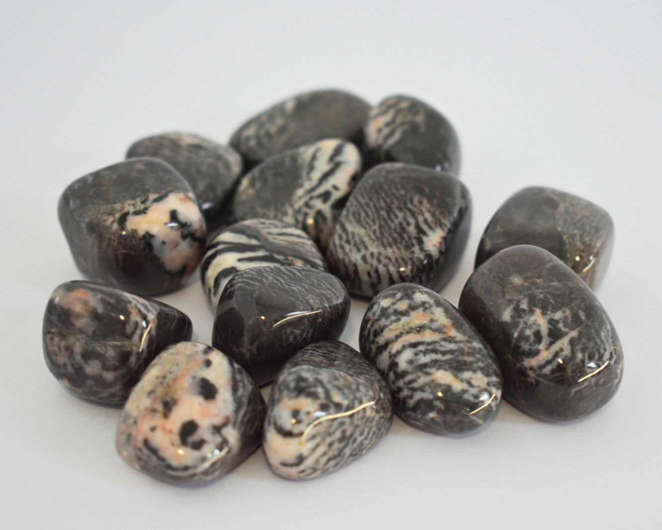 Pink Zebra Jasper - Tumble Stone (Type 2)